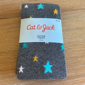 Cat & Jack girls knit cotton tights Sz4-6x